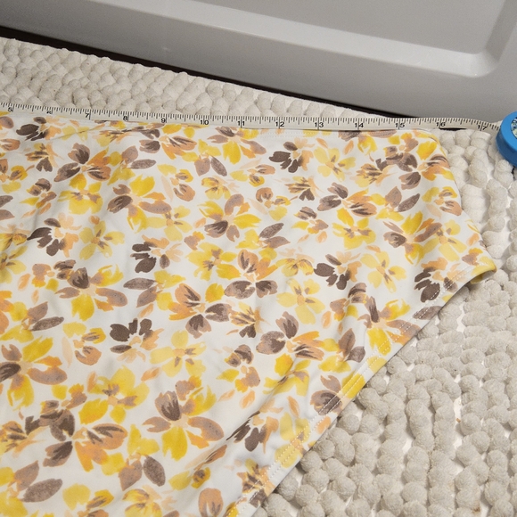 NWOT Size XL Cupshe Yellow and Brown Floral High Waisted Bikini Bottoms - Picture 7 of 8